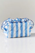 Striped makeup bag