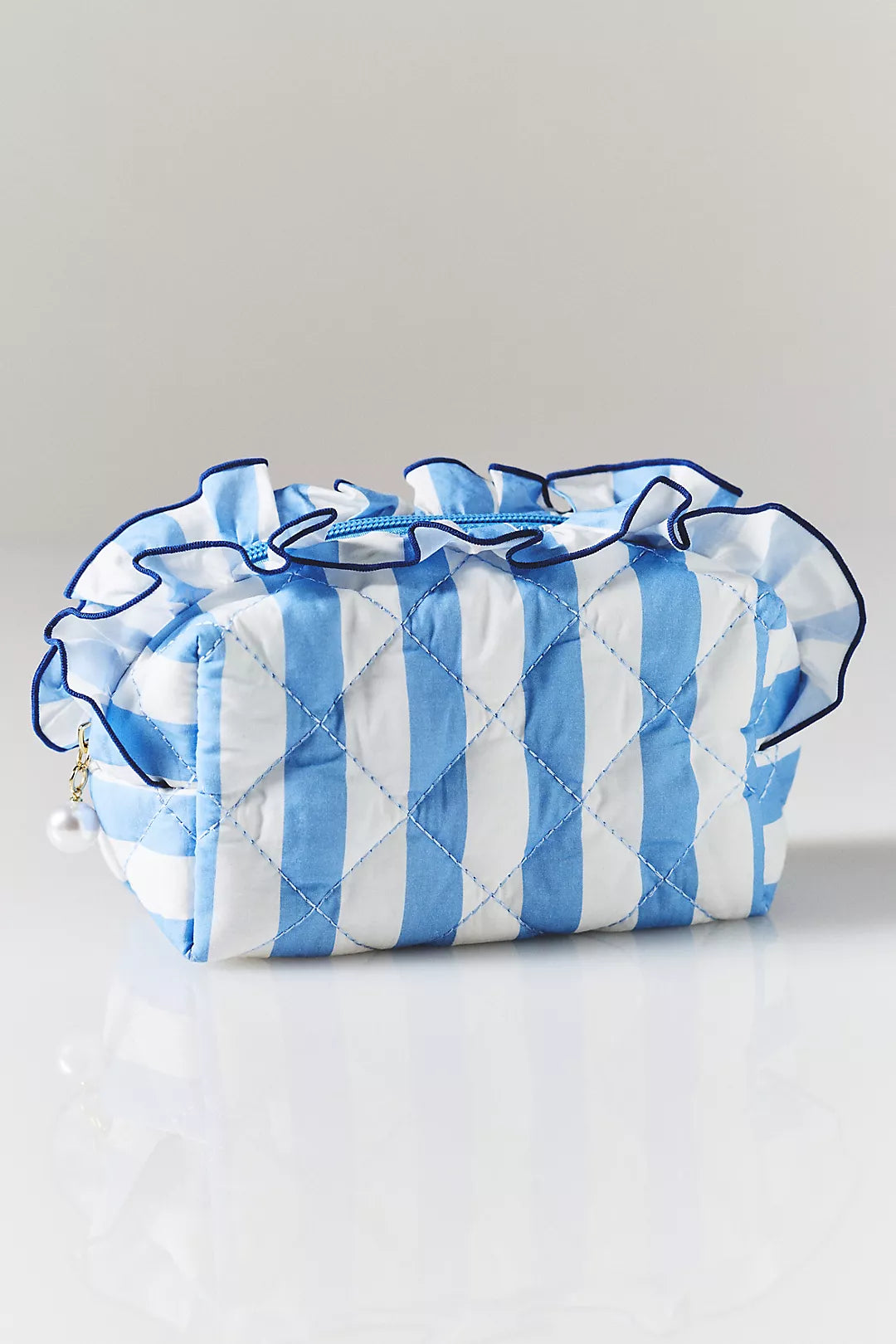 Striped makeup bag
