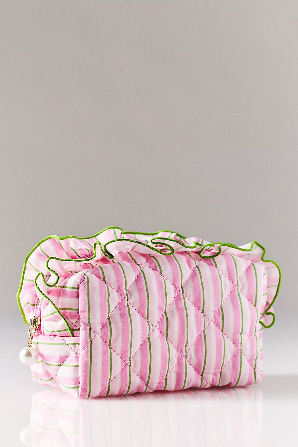 Striped makeup bag