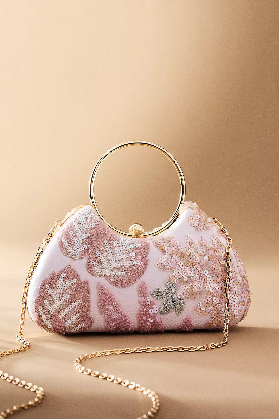 Beaded evening clasp bag