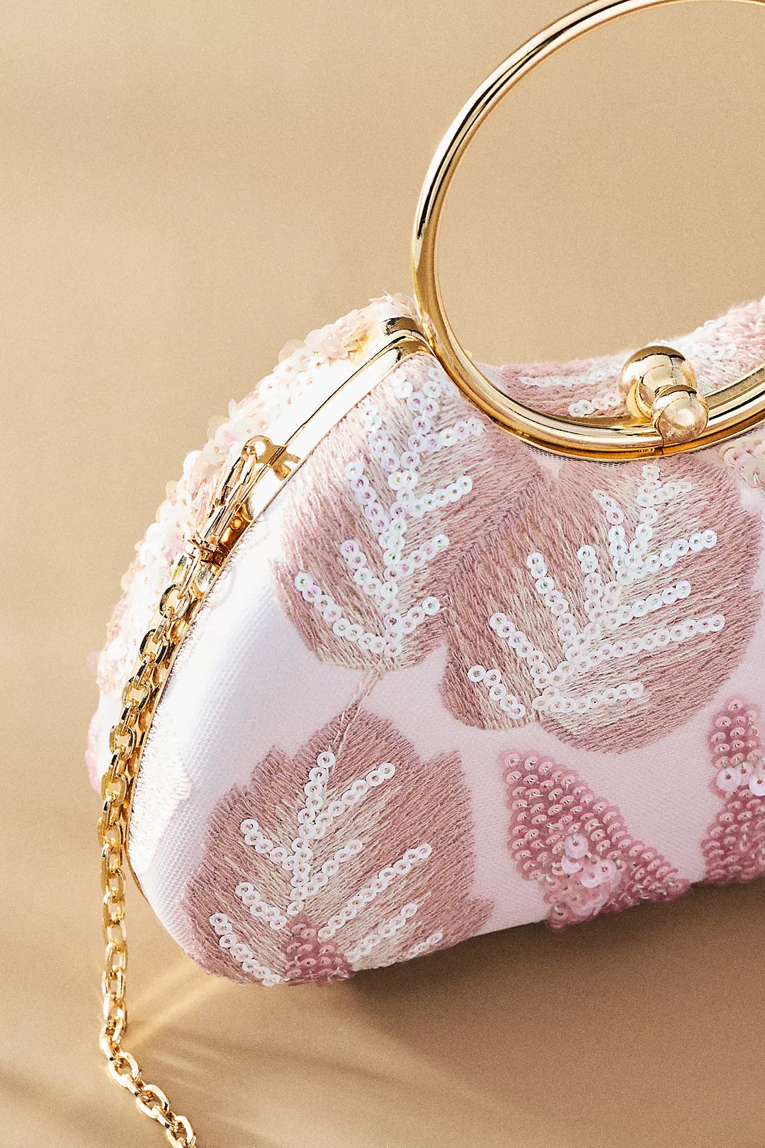 Beaded evening clasp bag