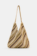 Yarn-dyed raffia crossbody bag
