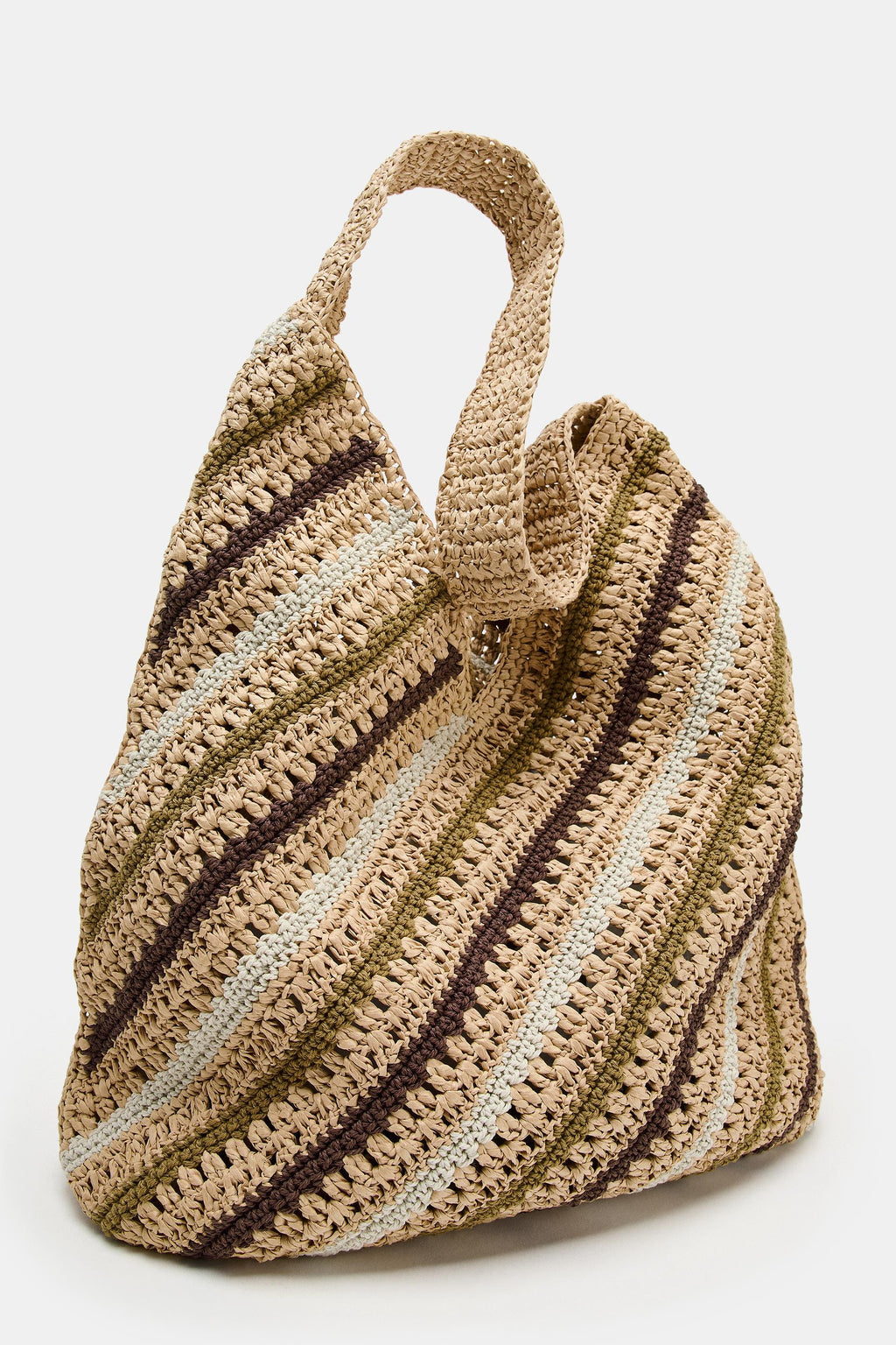 Yarn-dyed raffia crossbody bag