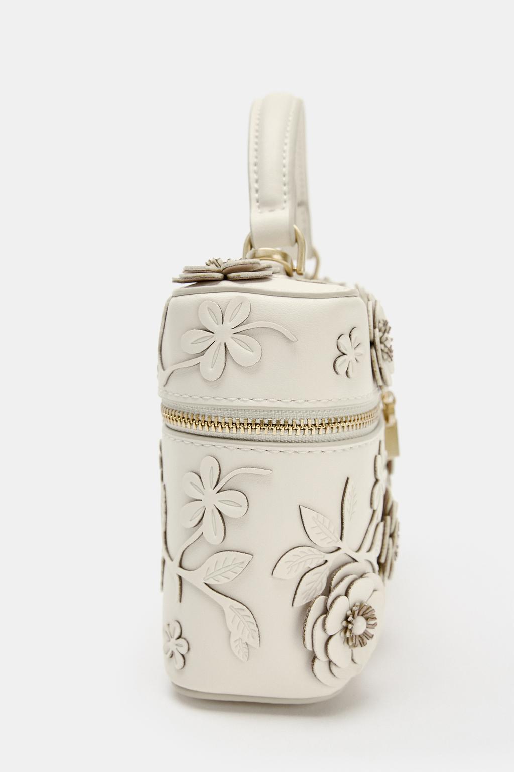 Floral-print cosmetic bag