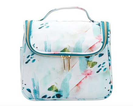 Watercolor Floral Print Hanging Toiletry Bag