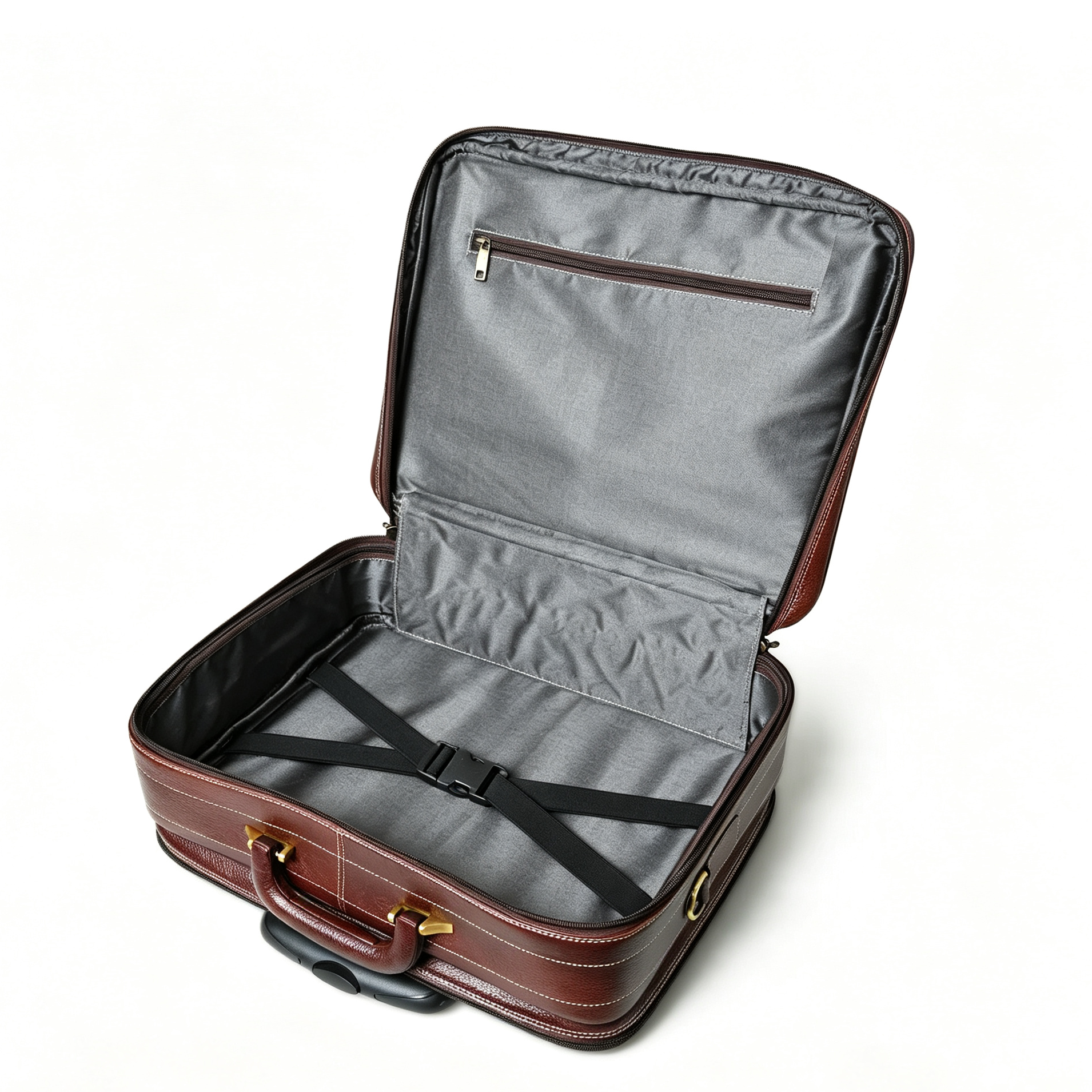 Vintage Leather Rolling Business Carry On Luggage