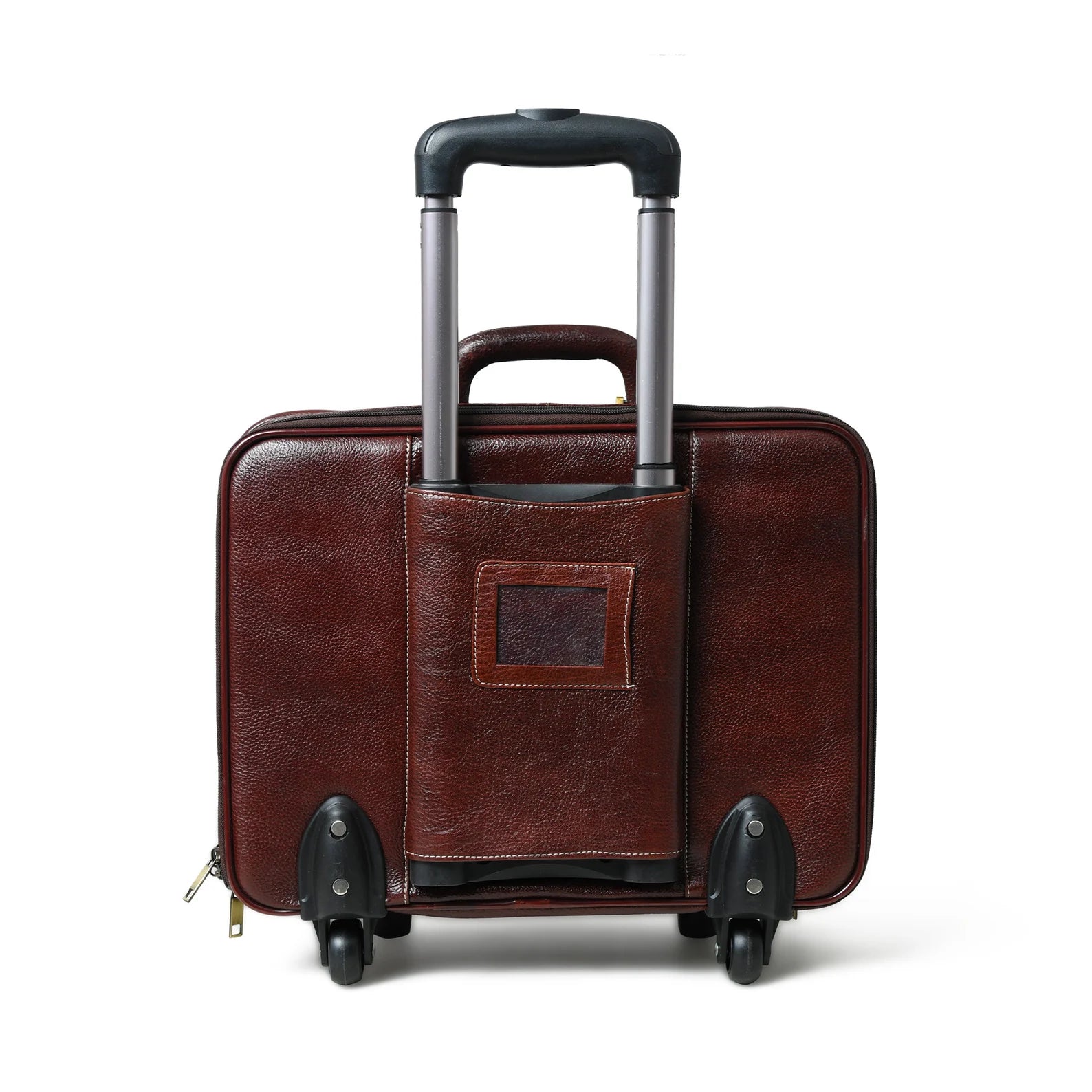 Vintage Leather Rolling Business Carry On Luggage