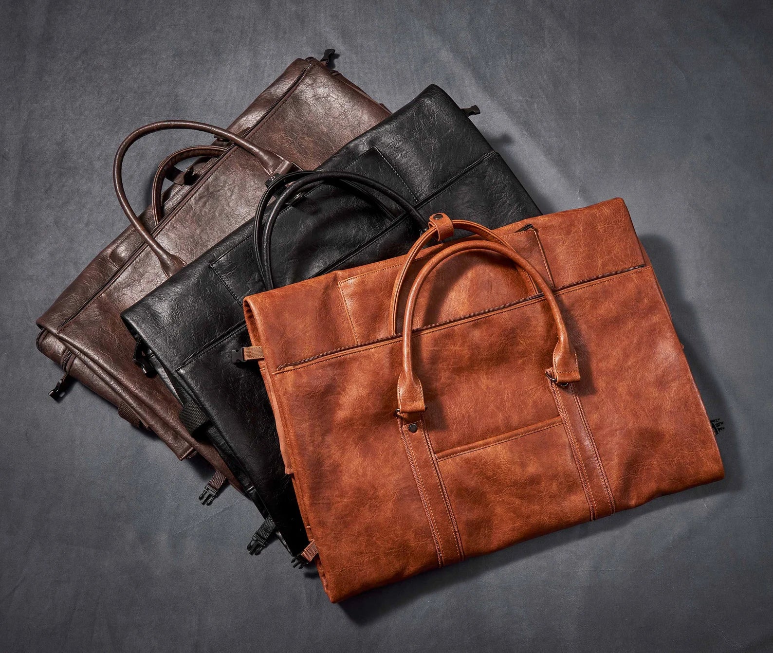Convertible Leather Suit Garment Duffle Bag