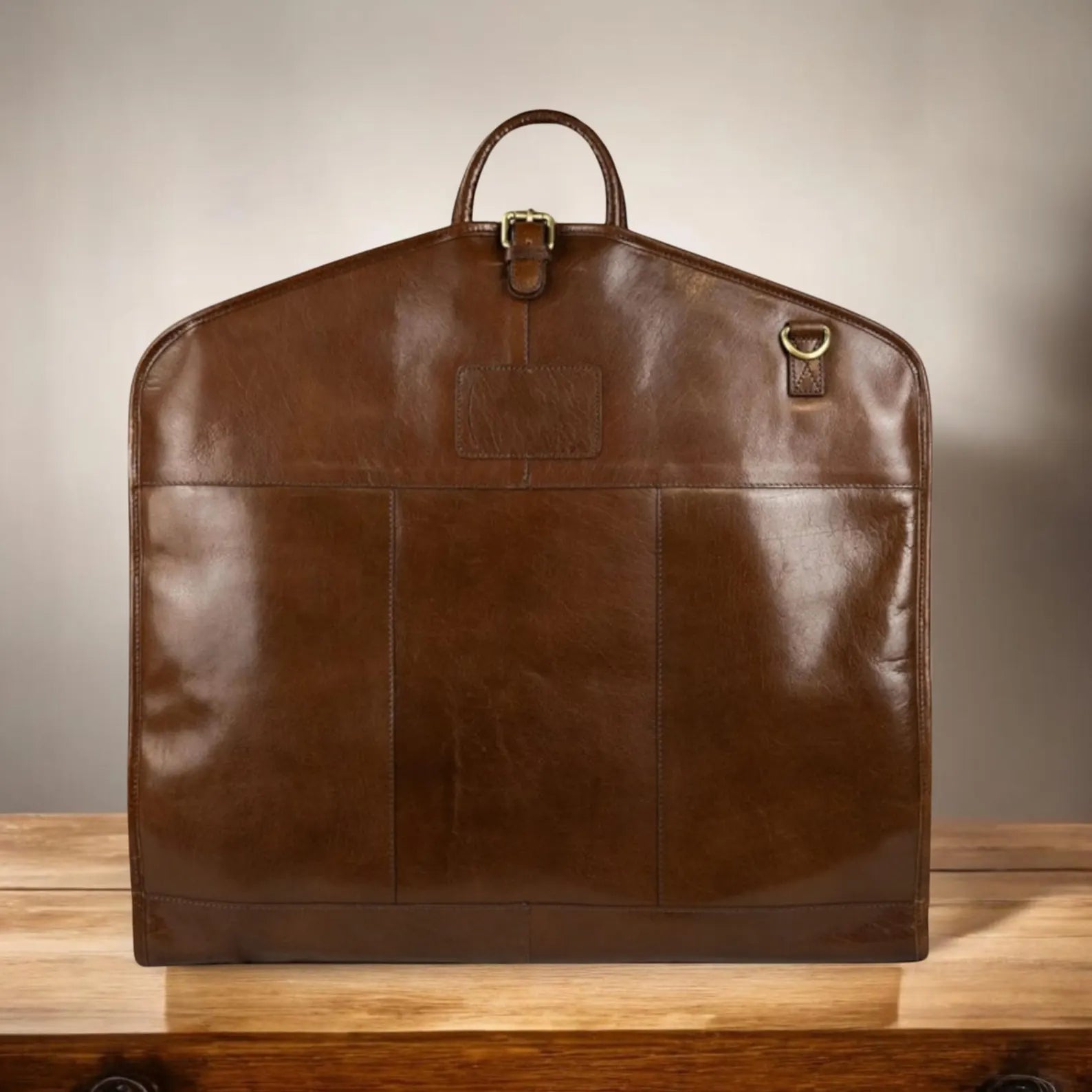 Vintage Waxed Canvas Leather Trim Travel Garment Bag