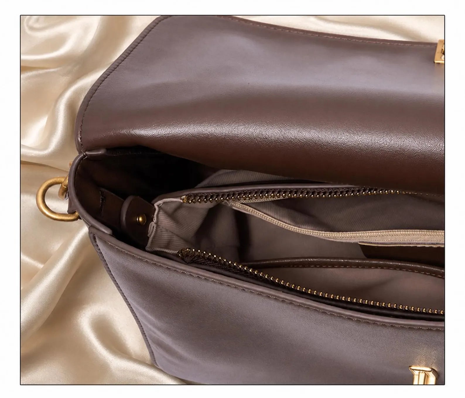 Soft Genuine Leather Flap Chain Shoulder Crossbody Bag